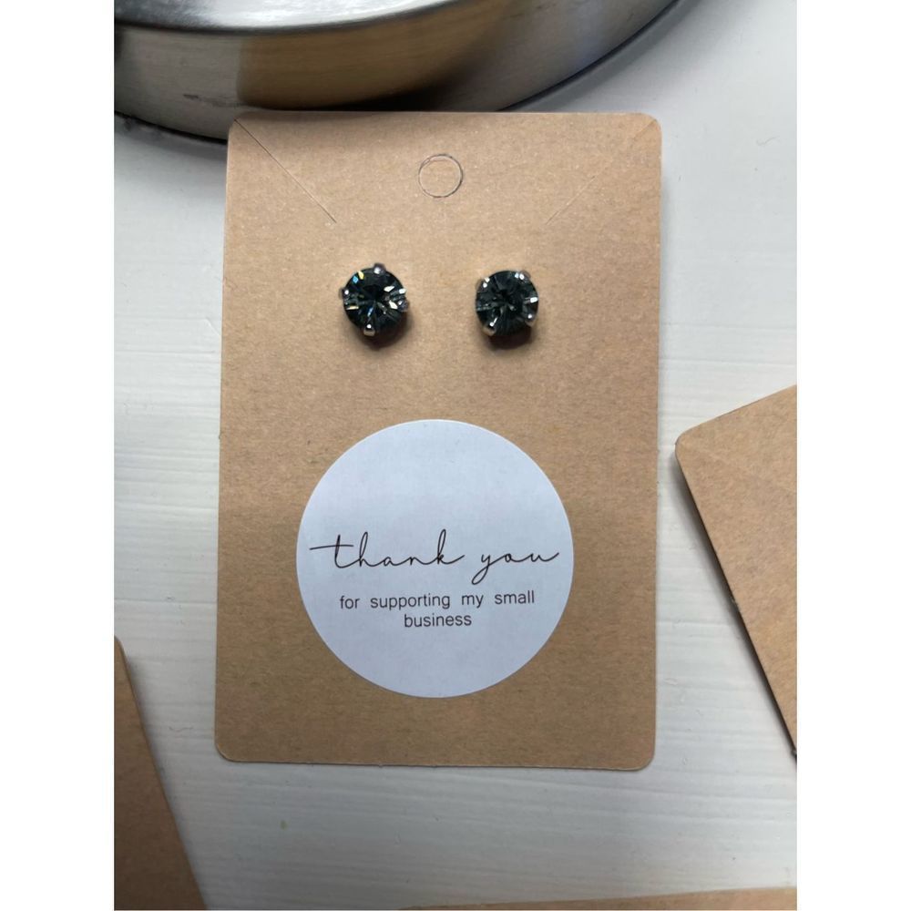 Sabika black Manhattan stud earrings, good condition, Australian crystal - Picture 2 of 4